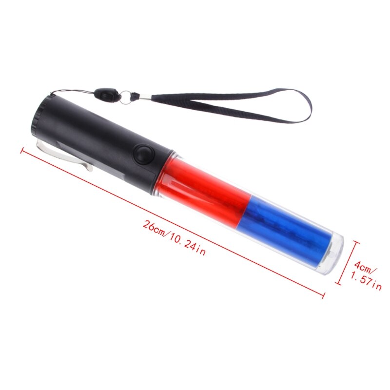 Powerful LED Flashlight Plastic Traffic Wand Torch 4 Modes Blizzard Flash G92E