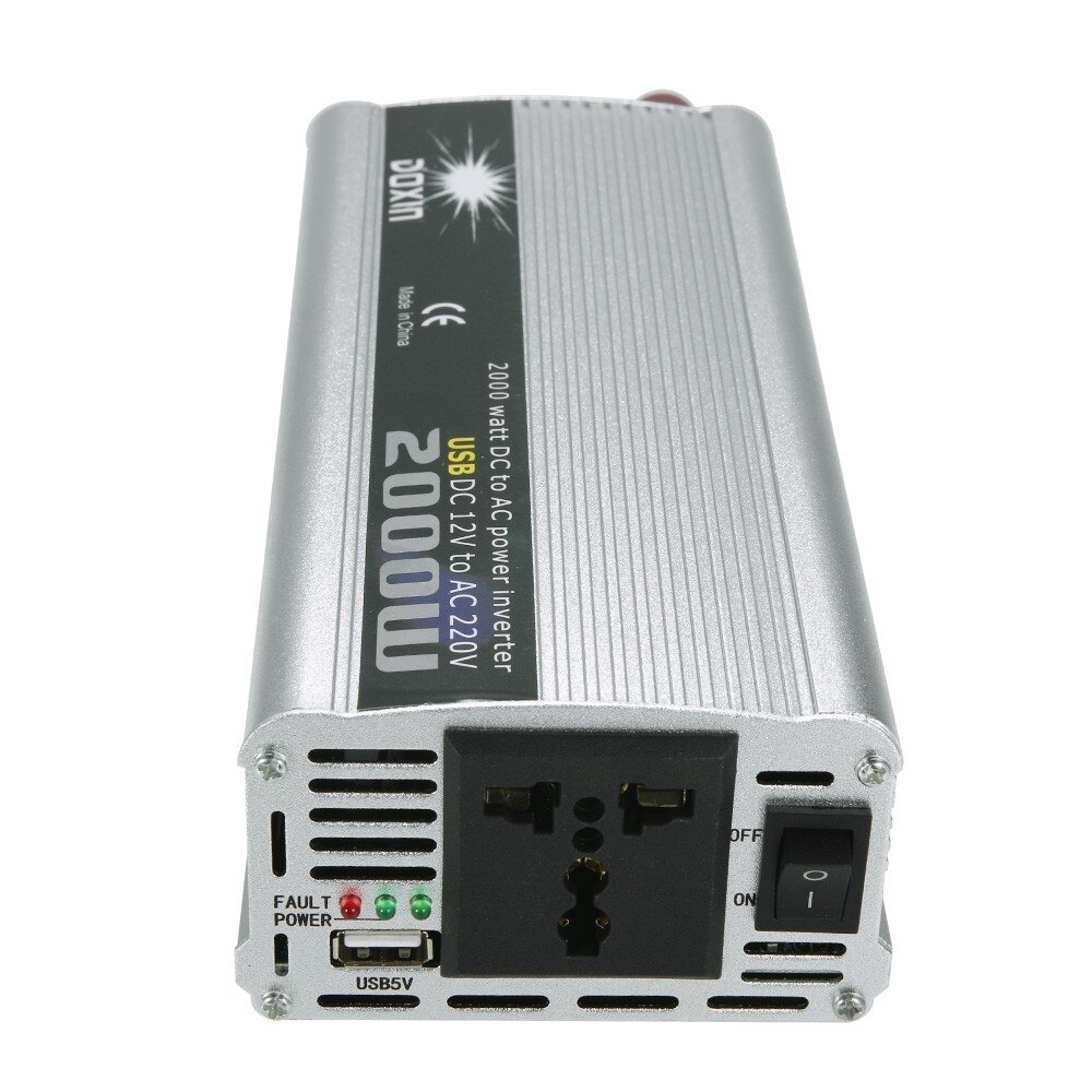 2000W Pure Sine Wave Inverter 12V To 120V DC To AC Solar Car Power Inverter Car Charger Power Inverter