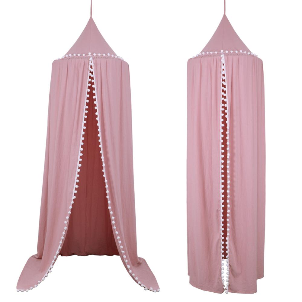 Baby Baumwolle Bett Pompom Vorhang Kinderzimmer Dekoration Krippe Netz Baby Zelt Baumwolle Hing Kuppel Baby Moskito Netz Fotografie Requisiten