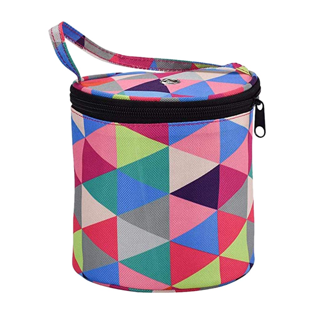Printed Cloth Weaving Crochet Tote Zipper Closure DIY Craft Knitting Bag Anti-winding Home Portable Yarn Storage With Handle: 2