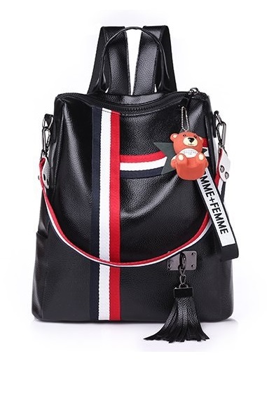 Rugzakken Vrouw Lederen Rugzak Vrouwelijke Effen Kleur Boekentas Mochila Rugzak Rugzak Schooltas Voor Meisjes: Zwart