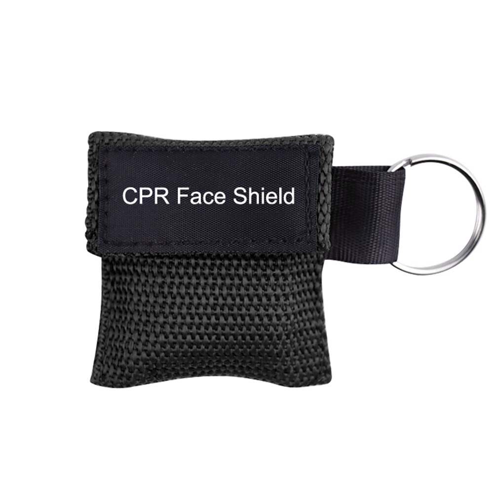 LLavero de máscara RCP de Color opcional, protector de primeros auxilios, máscara RCP de emergencia, herramientas de cuidado de salud: Black