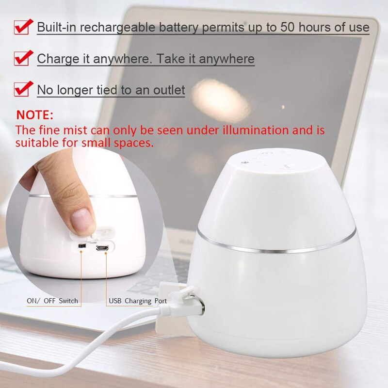 AFBC Ätherisches Öl Aroma Diffusor Vernebler mit USB Aufladbare Batterie, Tragbare für Haus, Büro, Reise UNS Stecker