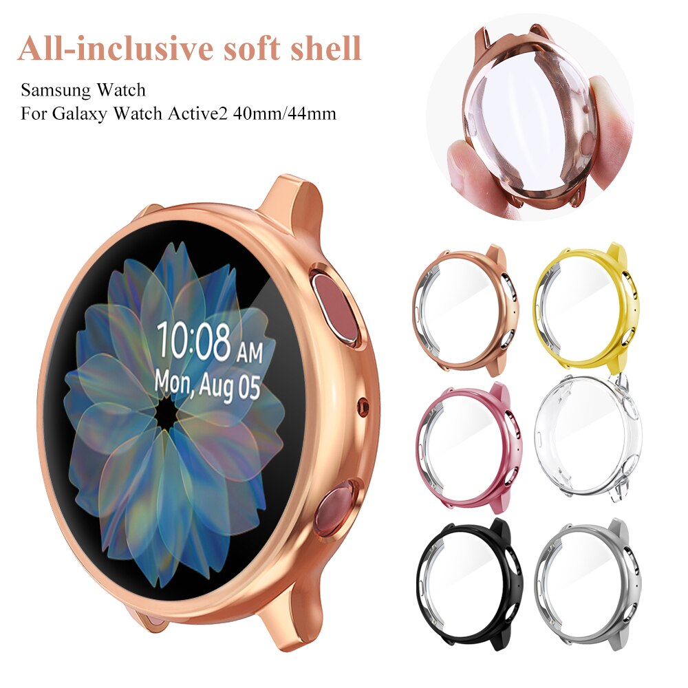 Case For Samsung galaxy watch active 2 active 1 cover bumper Accessories Protector Full coverage silicone Screen Protection