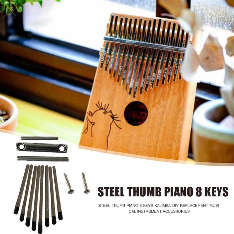 8 tangenter kalimba diy set tummen piano bokstäver tangentbord stenciled skala identifiering för delar till musikinstrument