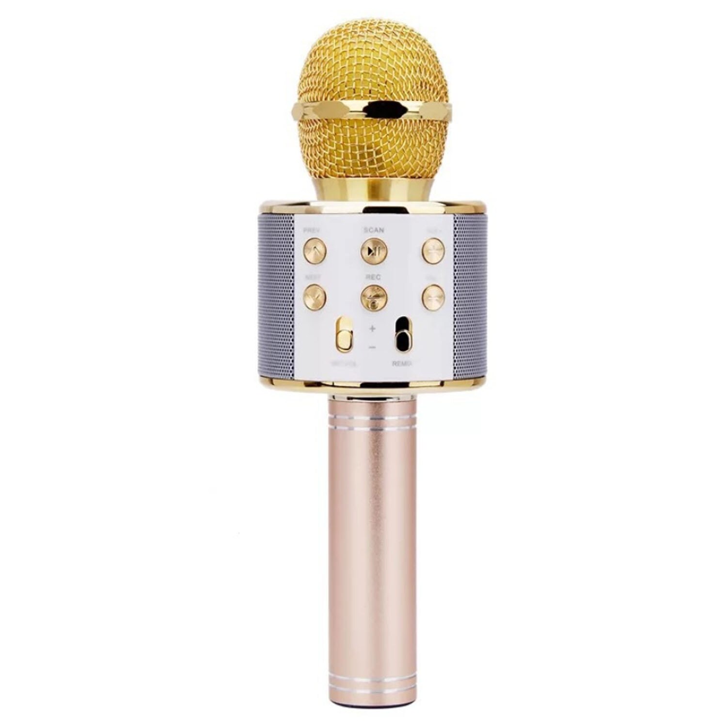 Kids 3 In1 Handheld Draadloze Bluetooth Enkele Microfoon Karaoke Usb Speaker Zingen Player Ktv Mic Record Muziek Kinderen Speelgoed: Gold no Bag