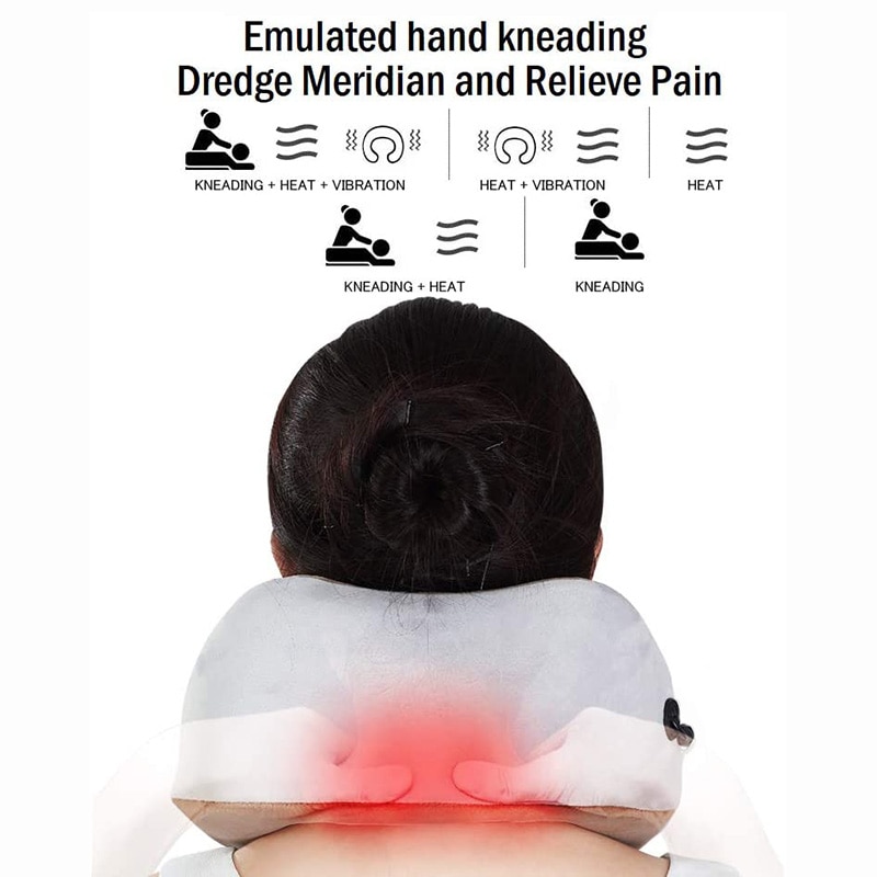 Multifunctional U-shaped pillow massage pillow Electric Neck Massager Portable Shoulder Cervical Massager Travel Home Car Relax