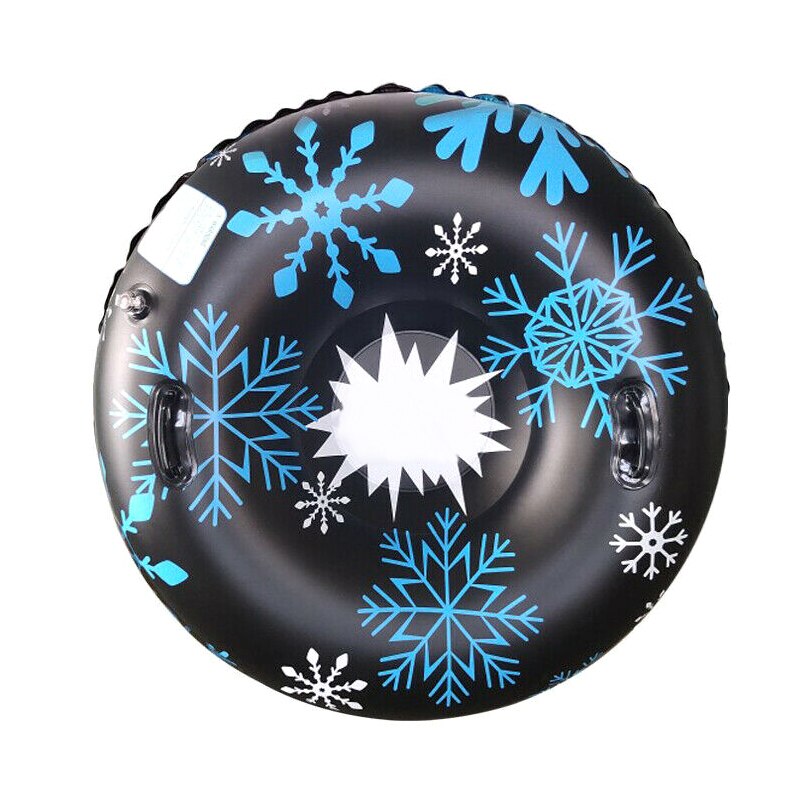 Snow Tube for Winter Fun Inflatable 47 Inch Heavy Duty Snow Sleds Skiing Supplies &T8: Black