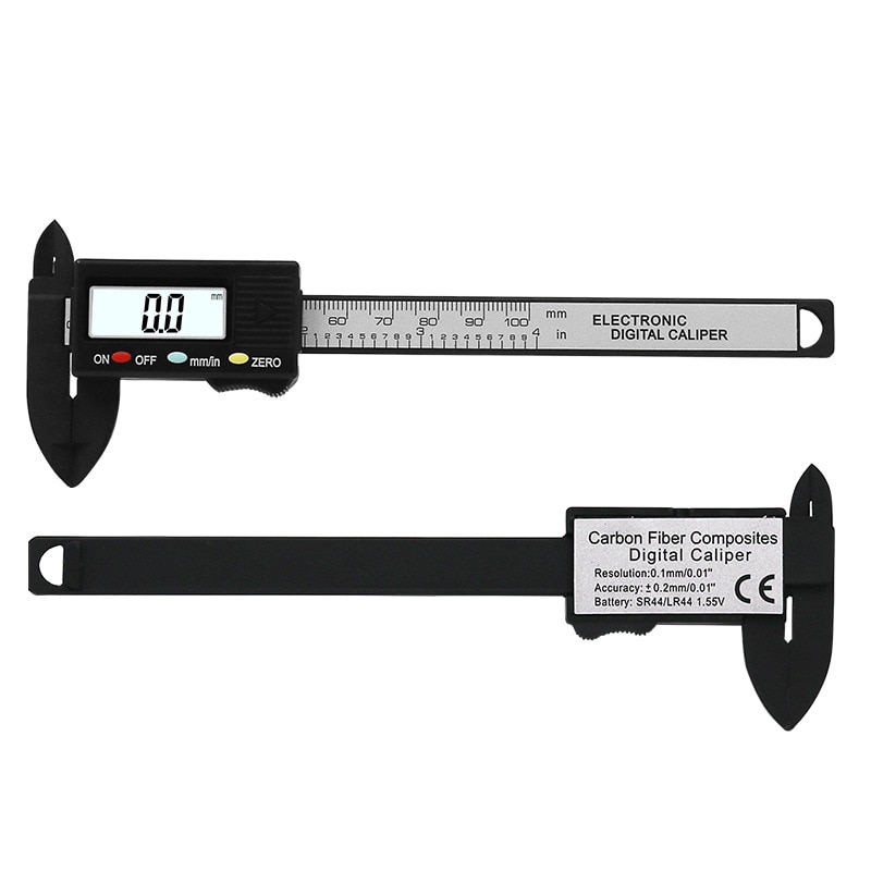 0-100mm/0,1mm Elektronische Digital Sattel Kohlenstoff Fiber Verbundstoffe mm & Zoll Messschieber Sauerei Werkzeuge digitale Herrscher spiegel