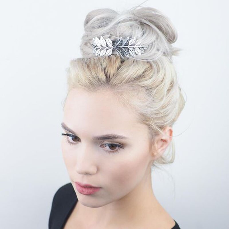 Vintage Crown Bun Pin Leaf Broodje Top Haar Kam Chic Haaraccessoires Bijoux Sieraden