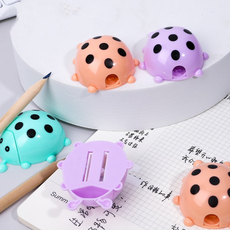 1 Pcs Lytwtw's Ladybug Cute Kawaii Pencil Sharpener School Accessory Office Supply Stationery Kids Supply Nice Things