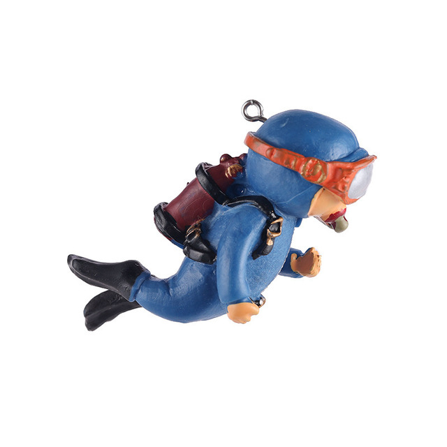 Fish Tank Decoration Floating Diver Ornaments Set Blue Guy Figurines for Underwater Scenery Bottom Aquarium Decor: Yellow