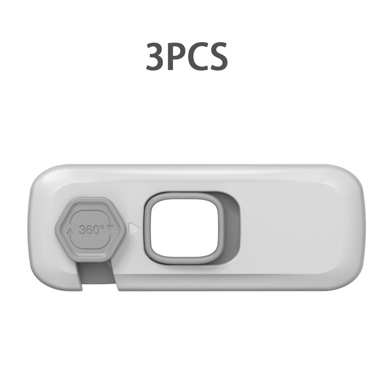 Smgslib Kinderslot Kast Lade Deur Sloten Bescherming Baby Anti-Snuifje Hand Plastic Grijs Koelkast Veiligheid Gesp: 3pcs white