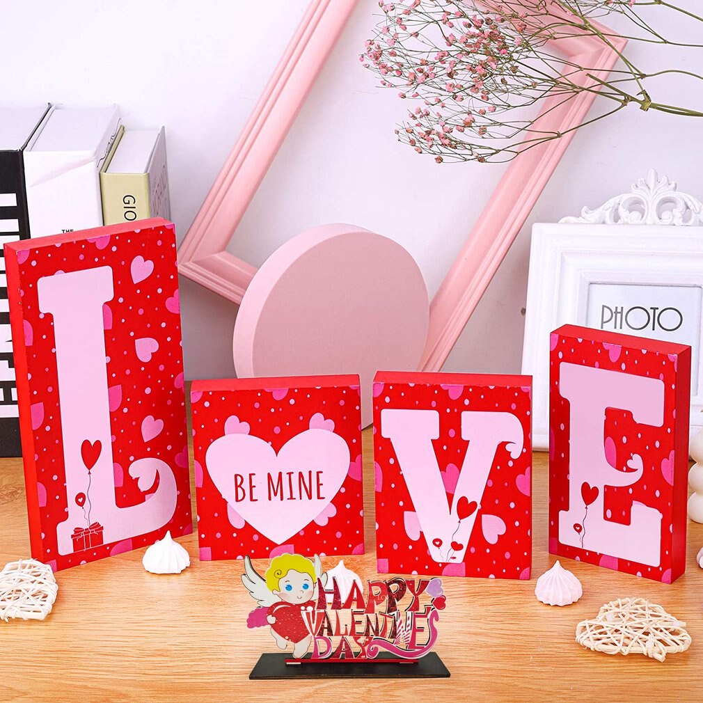Panneau de Table en bois pour la saint-valentin, décoration romantique, centre de Table, lettre de mariage, pour la saint-valentin