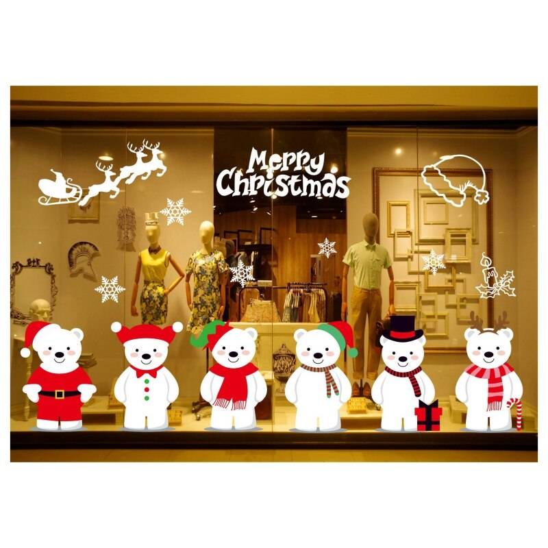 Jul vindue klistermærker fest dekoration-vinter eventyrland fest vinteroverføringsbilleder genanvendelige store snefnug klistermærker
