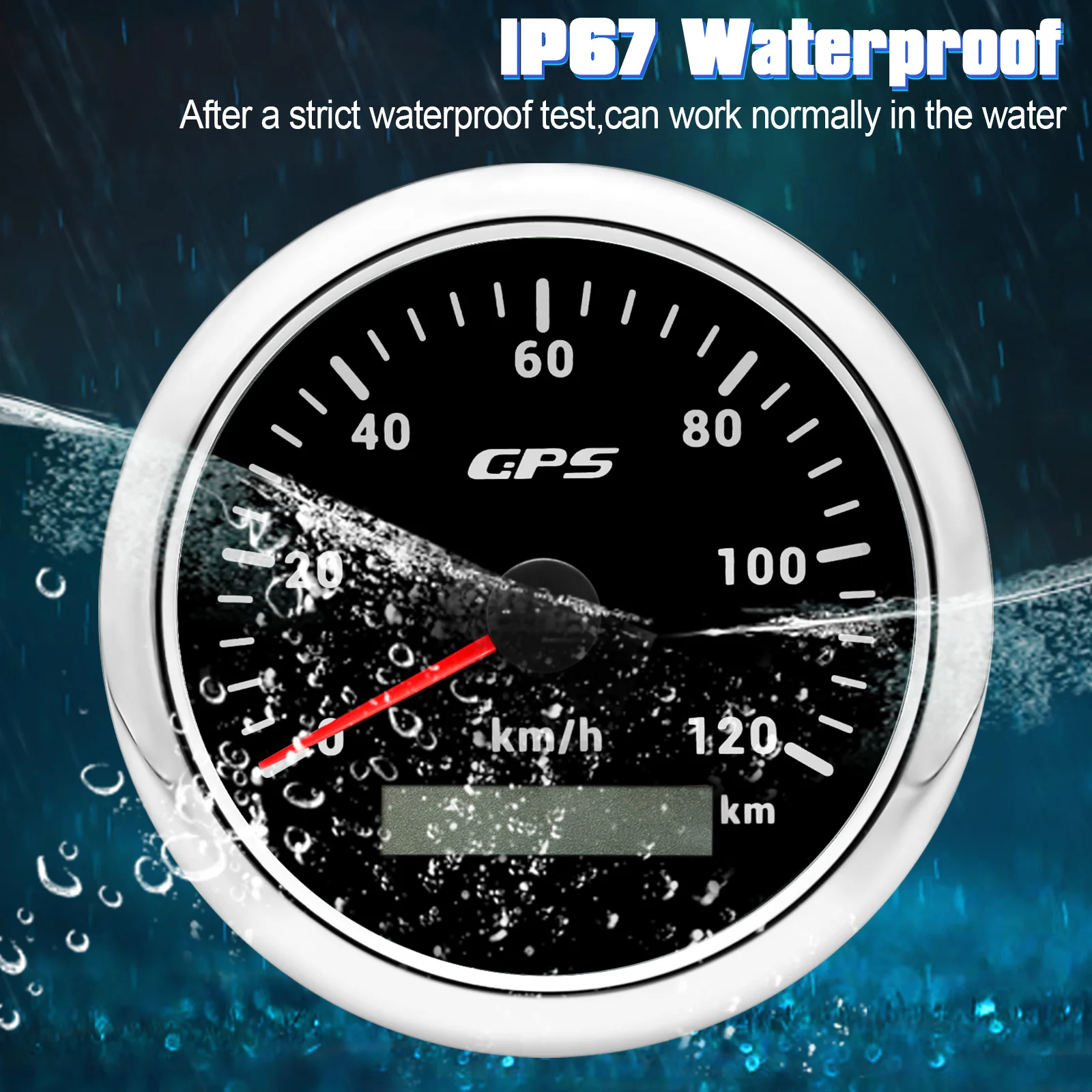 Velocímetro GPS de 85MM para Motor barco marino, retroiluminación de 7 colores, 30 ~ 200 KmH, medidor de velocidad para barco, coche y camión con antena GPS personalizada