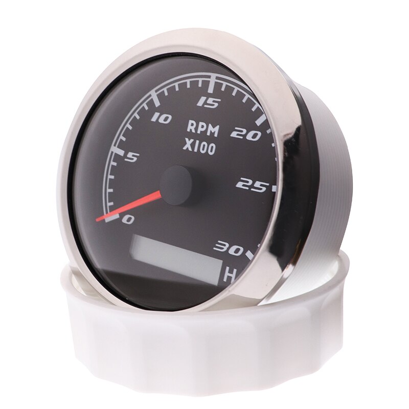 Compteur marin de Tacho de capteur de Tacho de bateau de voiture de 85mm avec le mètre de Tacho d'affichage à cristaux liquides 3000 4000 6000 8000 tours/min tachymètre 12V/24V avec le rétro-éclairage rouge