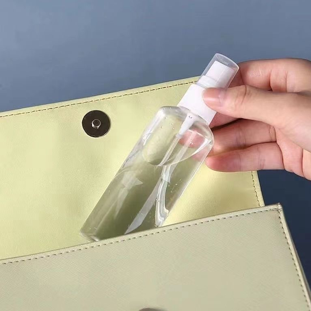 Mini botellas vacías con pulverizador, botellas rellenables transparentes, atomizador de Perfume de plástico, dispensador transparente portátil para viaje, 10/30/60/100ml