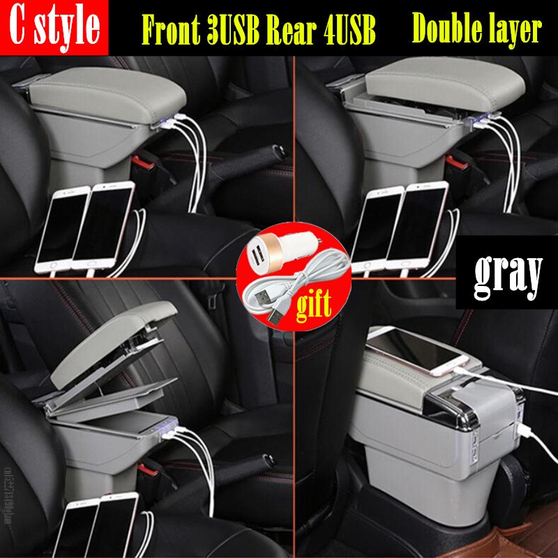 Pour Peugeot 406 accoudoir boîte universelle voiture console centrale caja modification accessoires double surélevé avec USB
