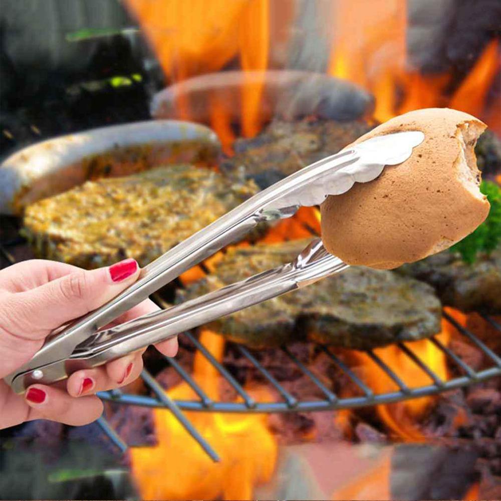 7/9/12/16 tums köksredskapsset värmebrödtång rostfri matredskap serveringssallad bbq stålkoktång  l2 n 4