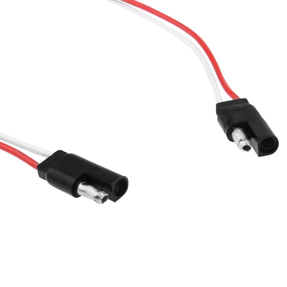 30.5cm/12in 2-Pin SAE Plug Trailer Light Wiring Harness Extension Cable Flat Wire Connector