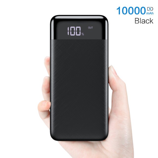 Floveme 10000/20000Mah Power Bank Voor Iphone 12 11 Pro Xr Powerbank Oplader Dual Usb-poort Pover Bank externe Batterij Poverbank: LED Digital 10000mAh