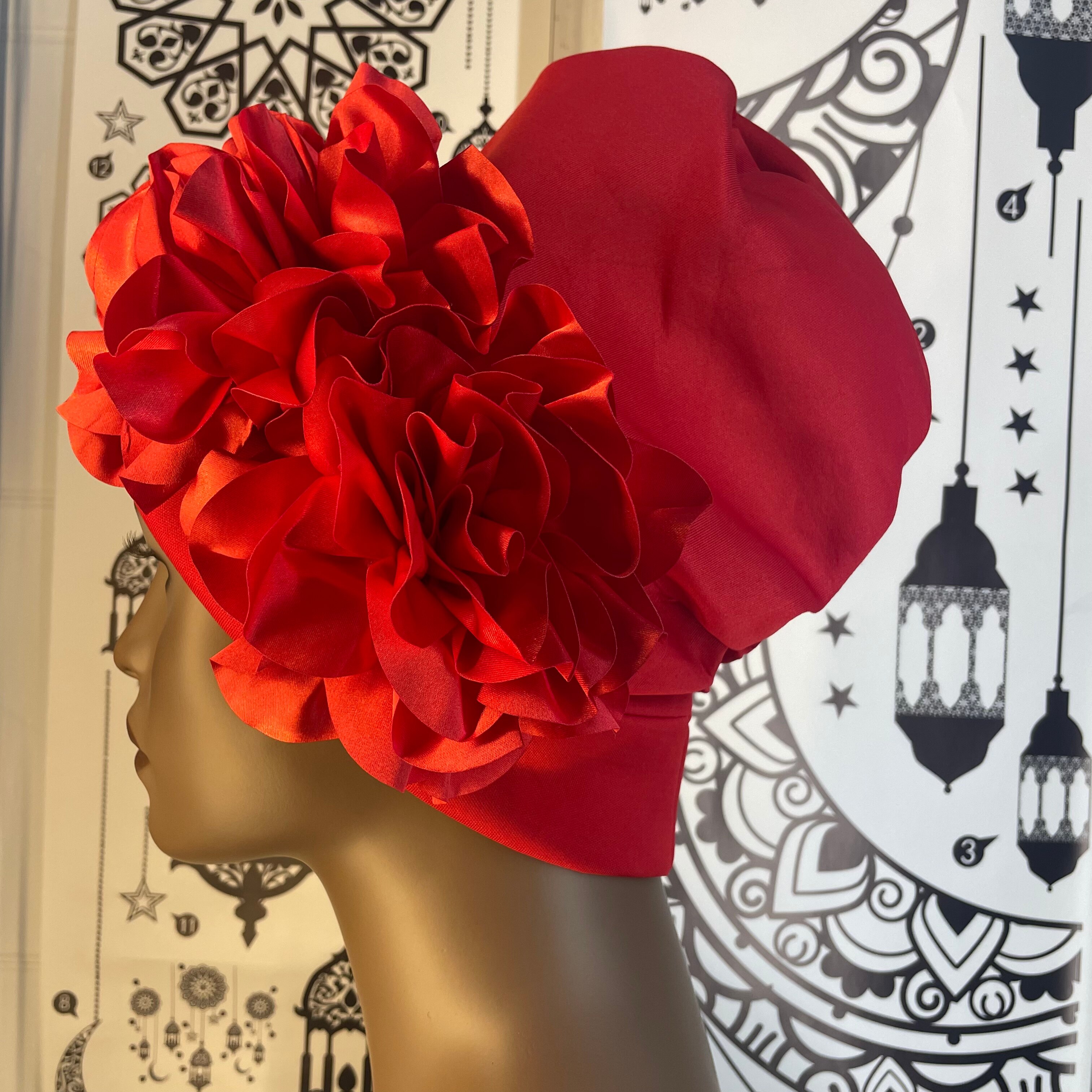 Women&#39;s Already Made Headties Damsak Aso Oke Auto Gele Turban African Hat with Flower Moslin Robe Hijab Cap Muslim Inner
