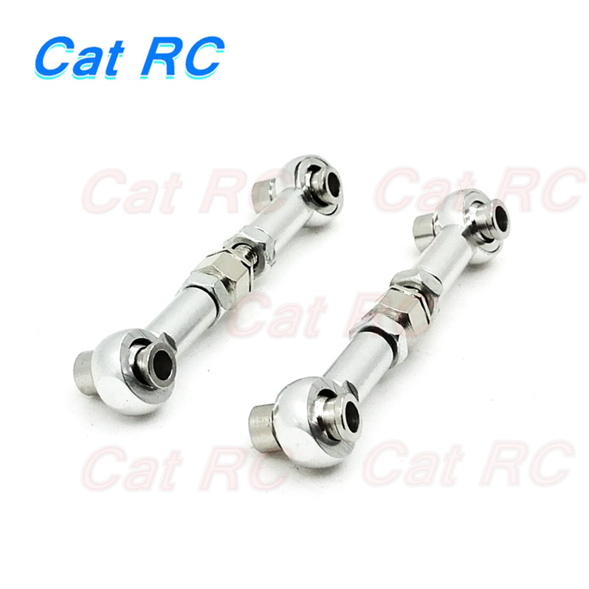 4 stück servogestänge-zugstangenarme,  m3 gewinde , 3mm löcher , 48-60mm lang für hsp 94122 94103 94123 catrc: Silber, 4 stück