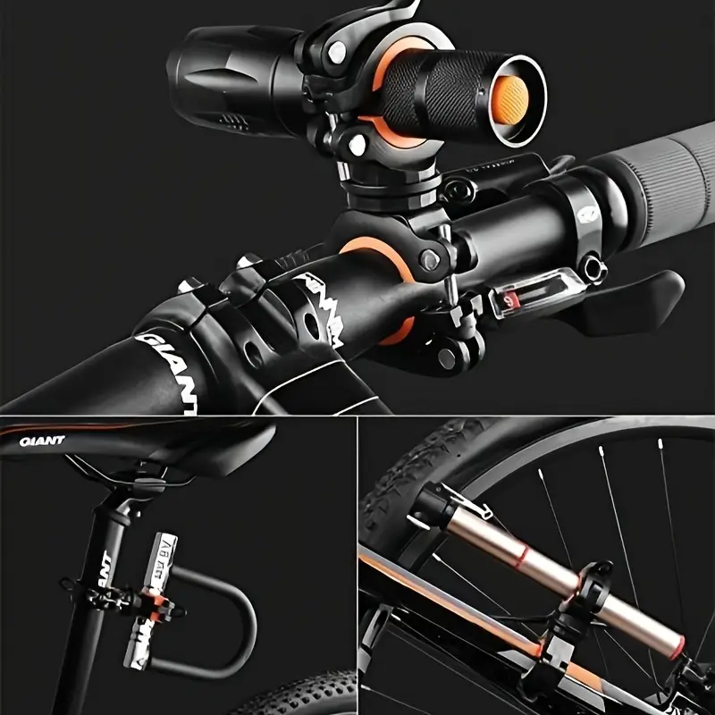 Fahrrad-Taschenlampenhalter, Fahrrad-Montagehalterung, Taschenlampenhalter 360° ° Rotationsbrenner-Clip für Radfahren, Reiten, Sattelstützenklemme