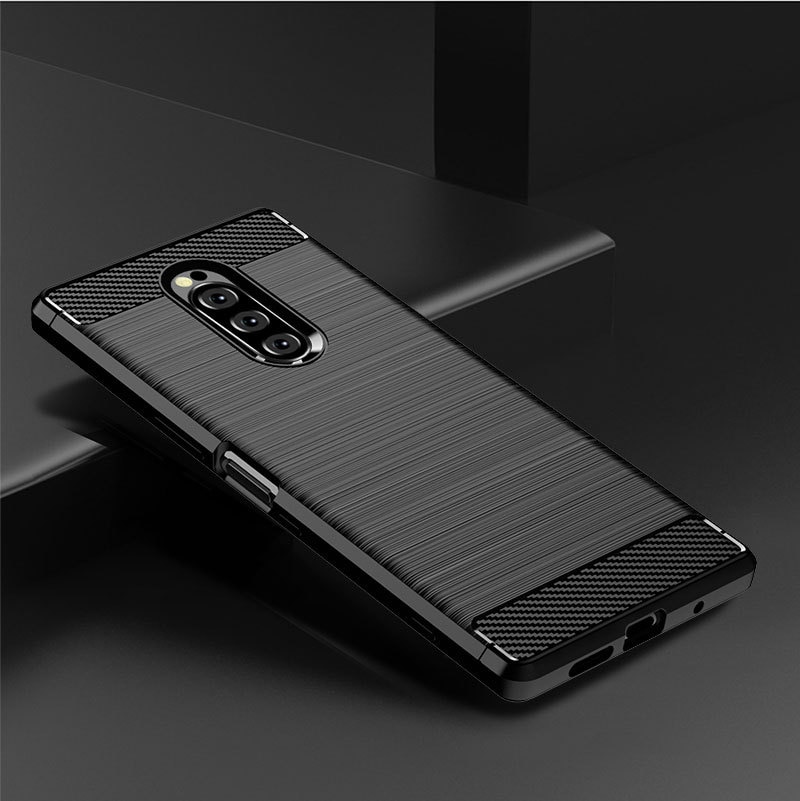 Für Sony Xperia 2 Fall Gebürstet Silikon Carbon Fiber Textur Zurück Abdeckung Für Sony Xperia 1 Xperia1 J8110 J8170 J9110 fall