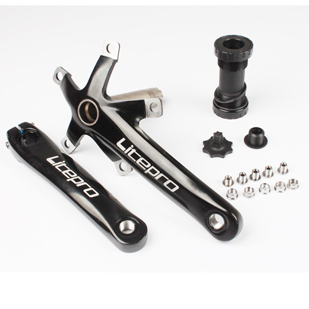 Juego de bielas para bicicleta de carretera, piezas de soporte inferior BB, hueco, brazo de manivela Integral plegable, 130BCD, 130 BCD, 170 de longitud