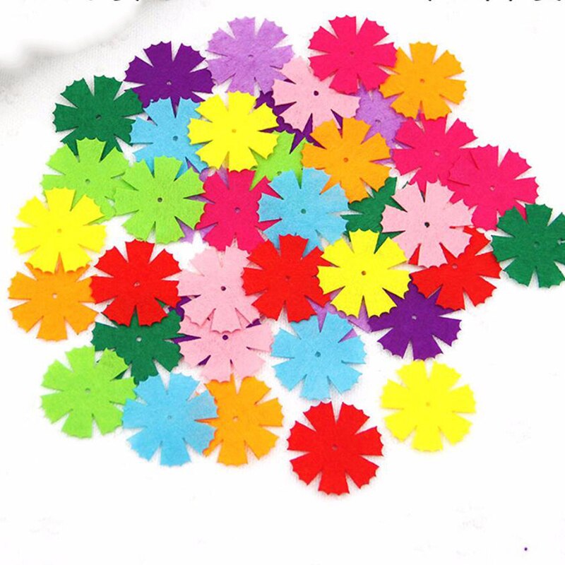 Felt DIY Crafts For Kids Felt Petal Flower Slice Appliques Scrapbooking Home Decor Sewing Accessories Children DIY Package
