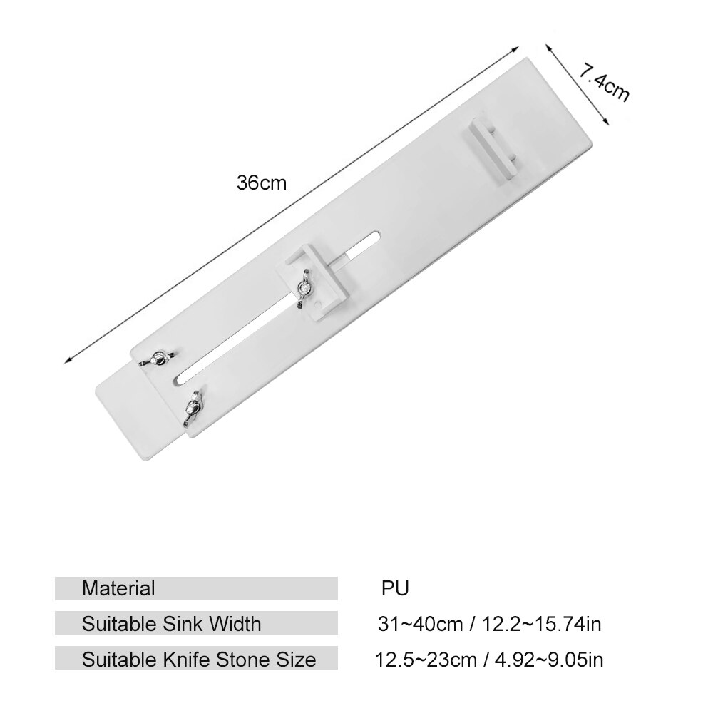 Säädettävä altaan päälle teroituskivipidike sisäänvedettävä liukumaton hankakivi altaan silta sopii 12.2in to 15.74in keittiön tiskialtaan telineeseen: Harmaa