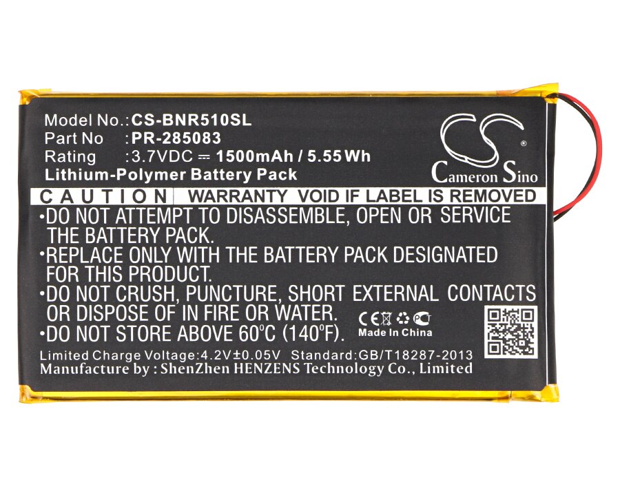 Cameron Sino 1500mAh Battery PR-285083 for Barnes & Noble BNRV510, Nook Glowlight Plus , For Kobo Glo HD
