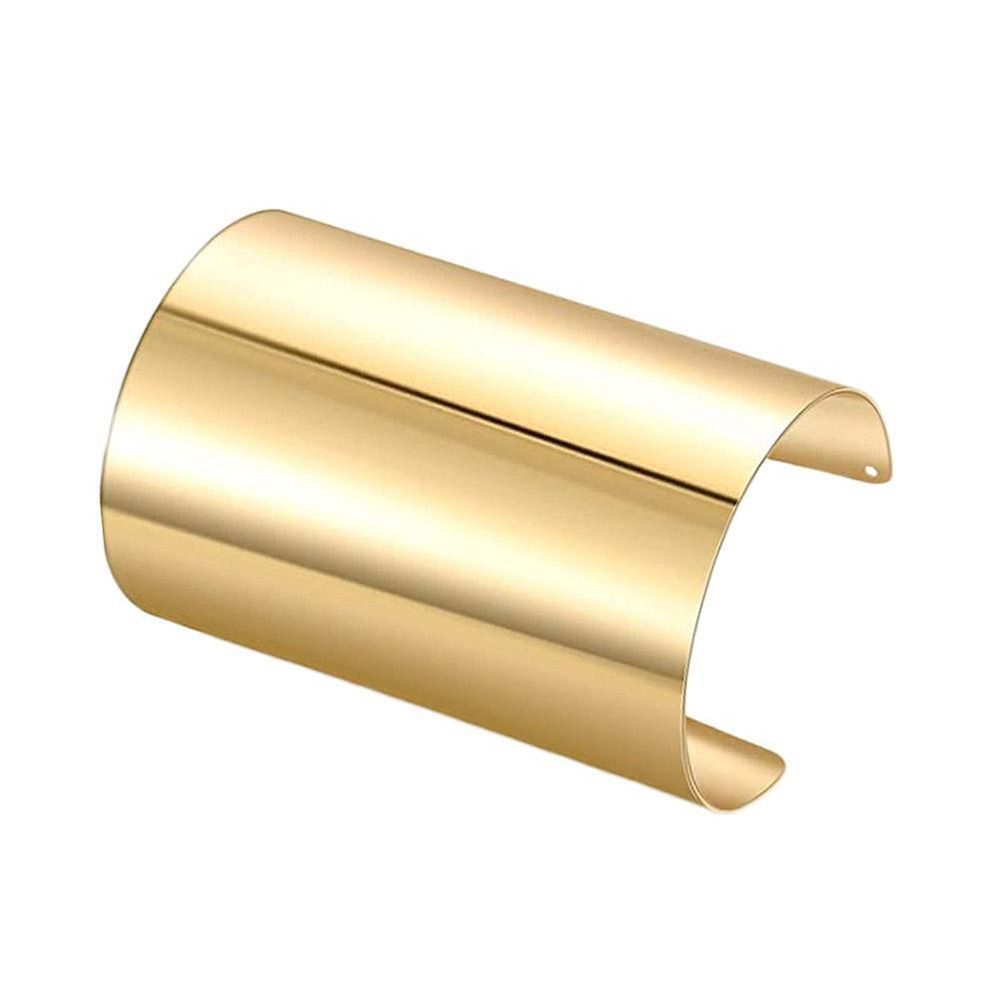 Chunky Heavy Wide Metal Bracelets For Women Open Cuff Exaggerated Cuff Bangles Trend Charm Arm Jewelry bijoux: Rhodium Plated
