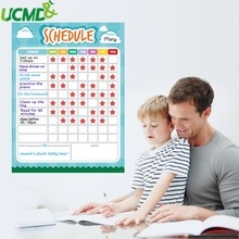 Magnetic Weekly calendar Time Schedule Chore Chart To do list Note Whiteboard Paper Kids Reward chart for refrigerator Sticker