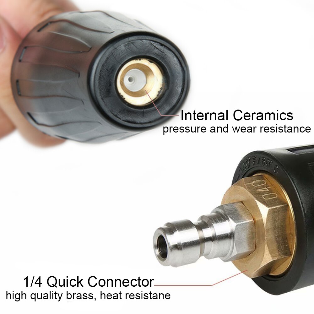1/4" Quick Connect Rotating Turbo Nozzle High Pressure Washer 360 Degree Turbo Nozzles 4000 Psi Cleaner Accessory