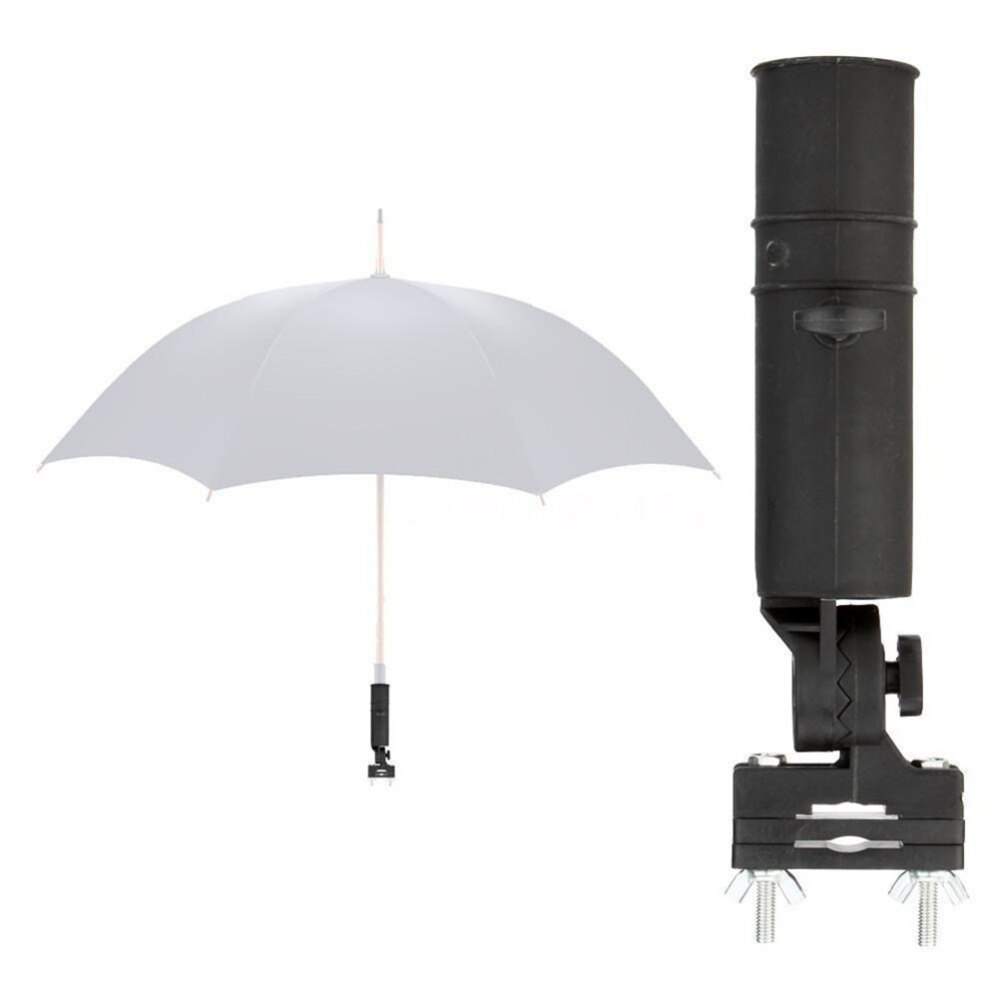 1 sæt plastik sort golf universal paraplyholder justerbar stativ til golfvogn baby barnevogn kørestol fiskeri praktiske værktøjer