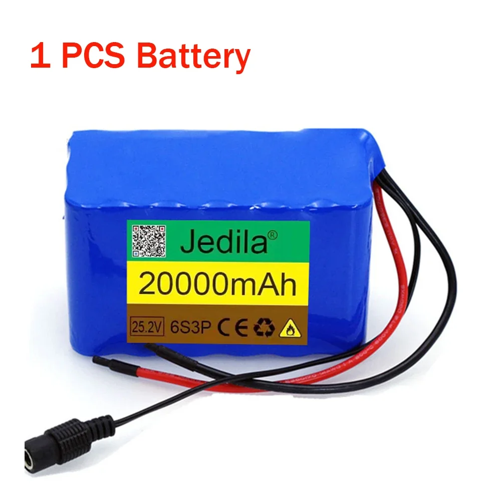 25.2V 20Ah 100% 18650 Battery Pack 6S3P 20000mAh Electric Bike Mopped/electric/lithium Ions Battery + Charger,: WHITE