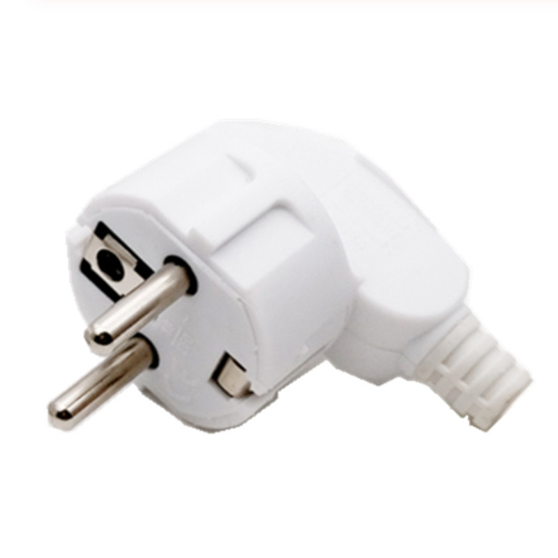 1 st eu european round 2 pins ac power hane plug rewireable uttag adapter adapter förlängningssladd kontakt: Vit