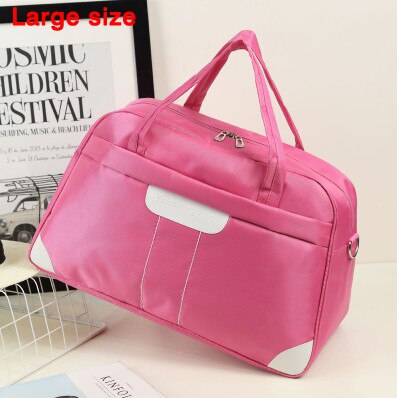 Women Travel Bag Large Capacity Waterproof Nylon Duffle Luggage Shoulder Bag Female Weekend Bags Multifunctional Travel Tote: pink large