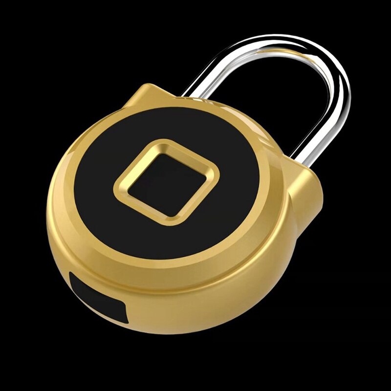 Inteligentna blokada na linie papilarne kłódka bezkluczykowa przenośna USB wymagalna kłódka antykradzieżowa elektroniczna blokada bez hasła dotyk palcem: złoto