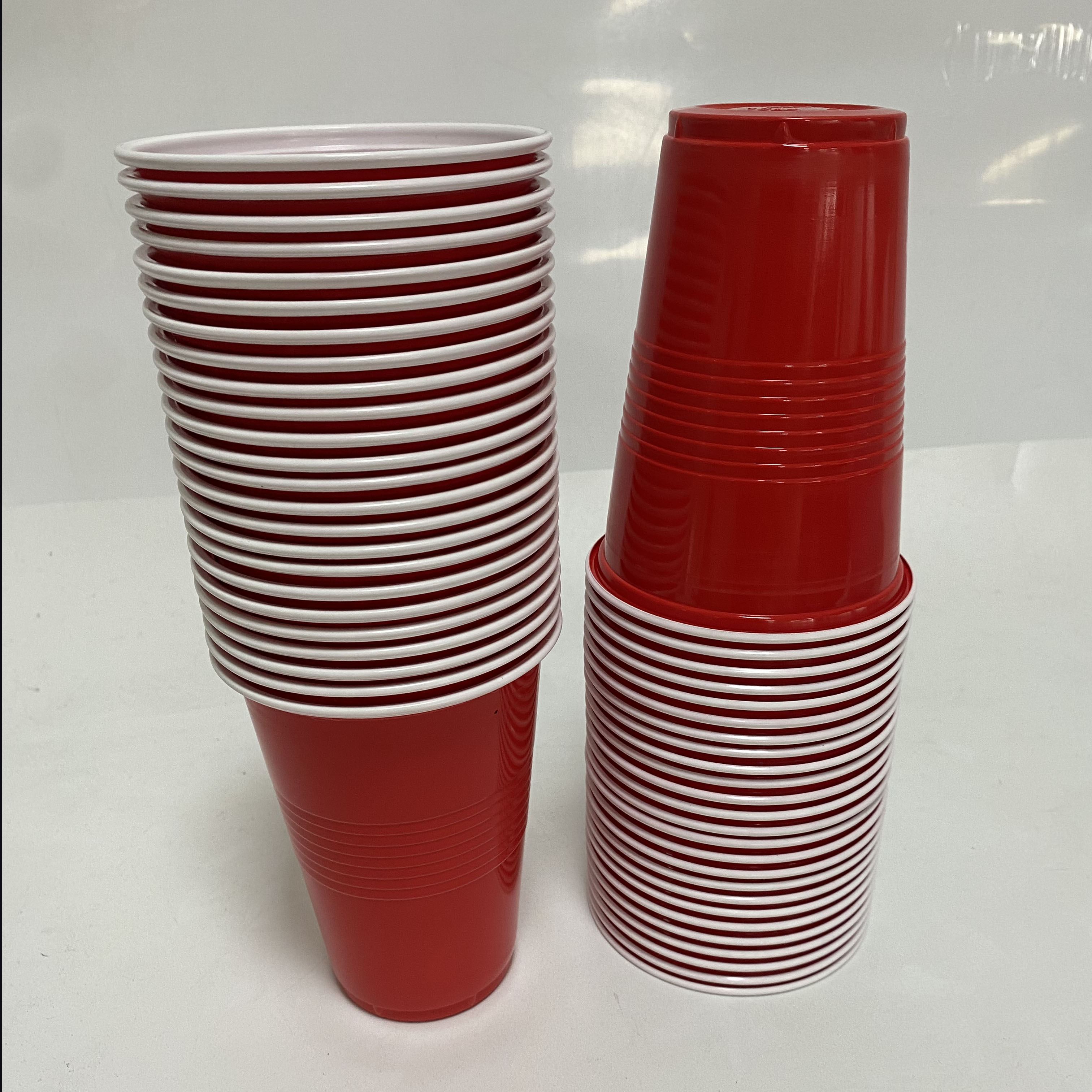50PCS 16oz/500ml Plastic Party Cups Disposable Plastic Cup Set Beer Pong Game Drinks, Wedding Birthday Party Disposable Cup Set: Silver