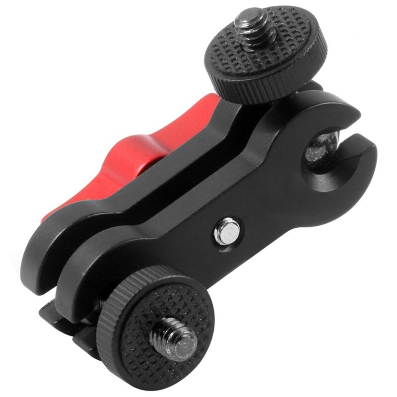 Aluminum alloy Multi-Function Dual Ball Head Shoe 1/4 inch Tripod ic Arm Mount Adapter DSLR Camera Accessory for Monitor