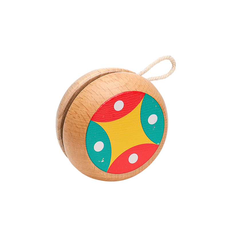 1Pc bambini di piccole dimensioni palla yo-yo in legno colorato modello diverso giocattoli divertenti bambini corda classica giocattoli allenamento a mano regali per bambini: 4