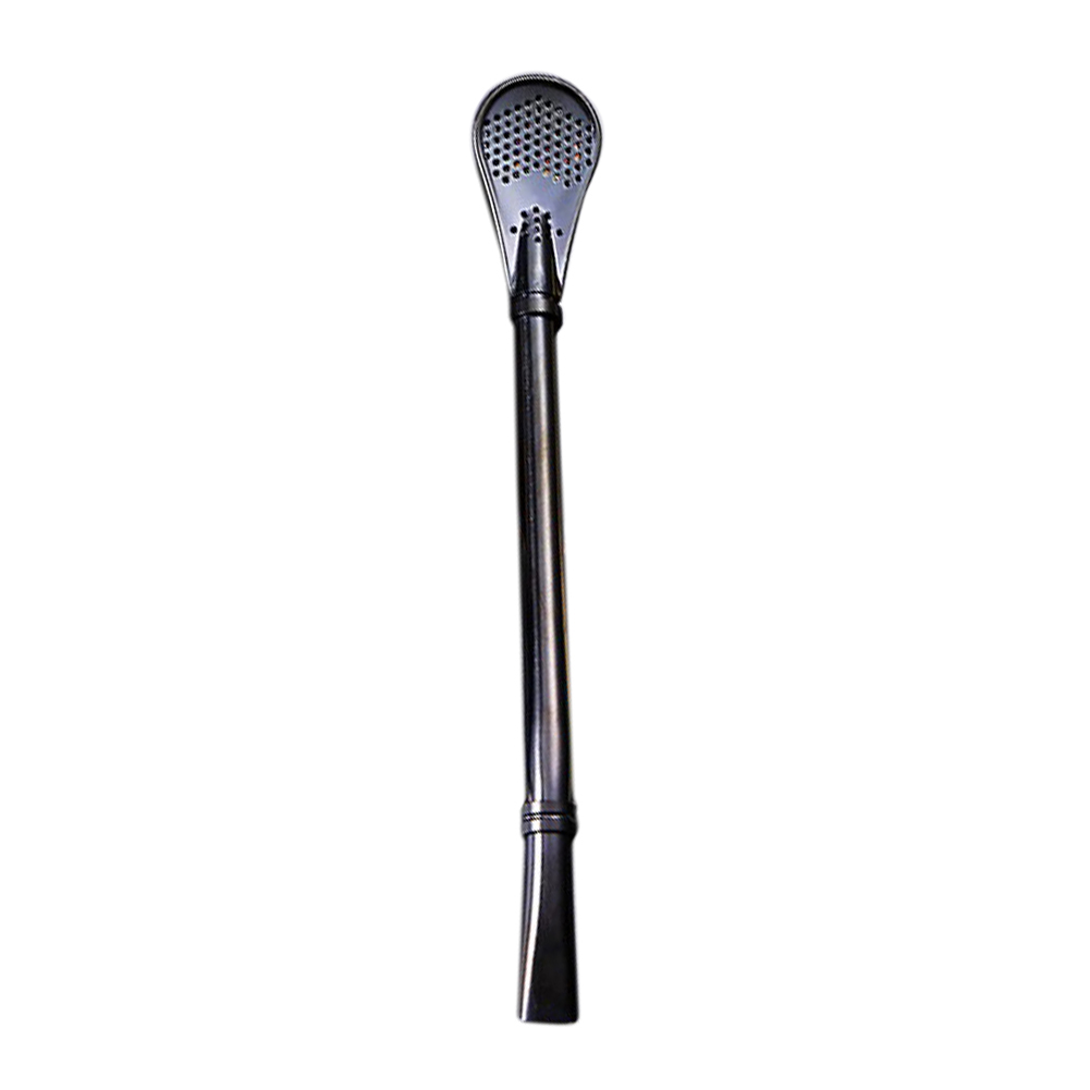 Rvs Rietje Lepel Yerba Mate Thee Filter Bombilla Kalebas Herbruikbare Thee Gereedschap Wasbare Bar Accessoires: Black