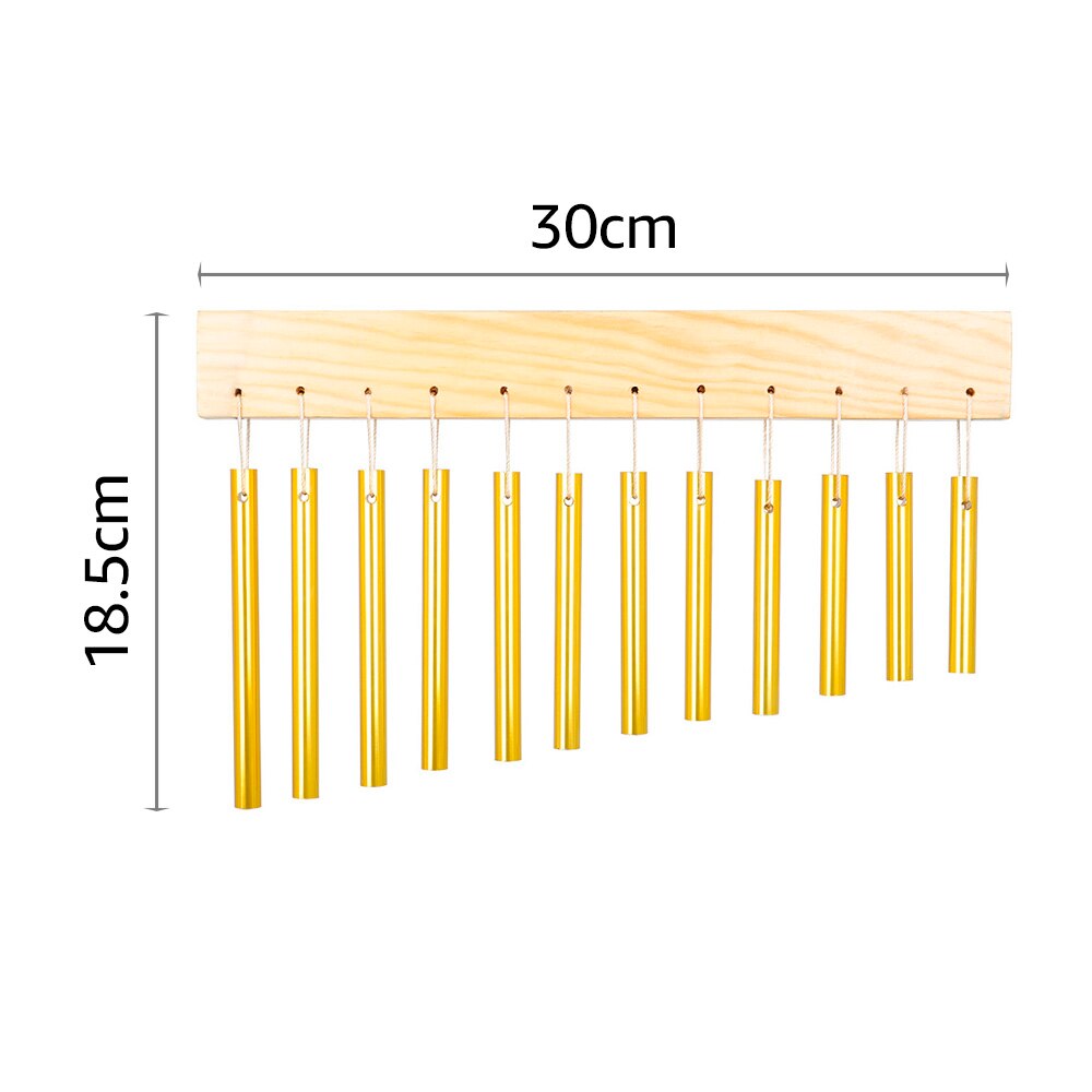12-bar Wind Chime Aluminum Tube & Solid Wood Material Percussion Instrument for Music Educaition Tool with Mallet