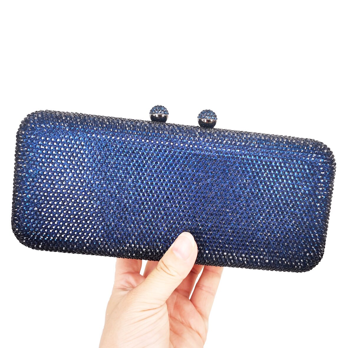 Navy Blue Crystal Party Wedding Bridal Clutch Bags Goedkoper Crystal Avondtassen Vrouwelijke Ketting Schoudertassen: Navy Blue