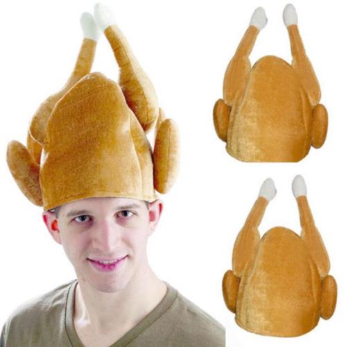 Unisex Christmas Hats Plush Funny Turkey Hat Thanksgiving Day Party Halloween Costume Hat Cap