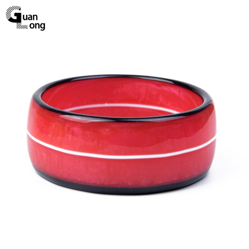 GuanLong Trendy Charm Resin Acrylic Cuff Bracelet Big Wide Circle Colorful Jewelry Bracelets & Bangles Women